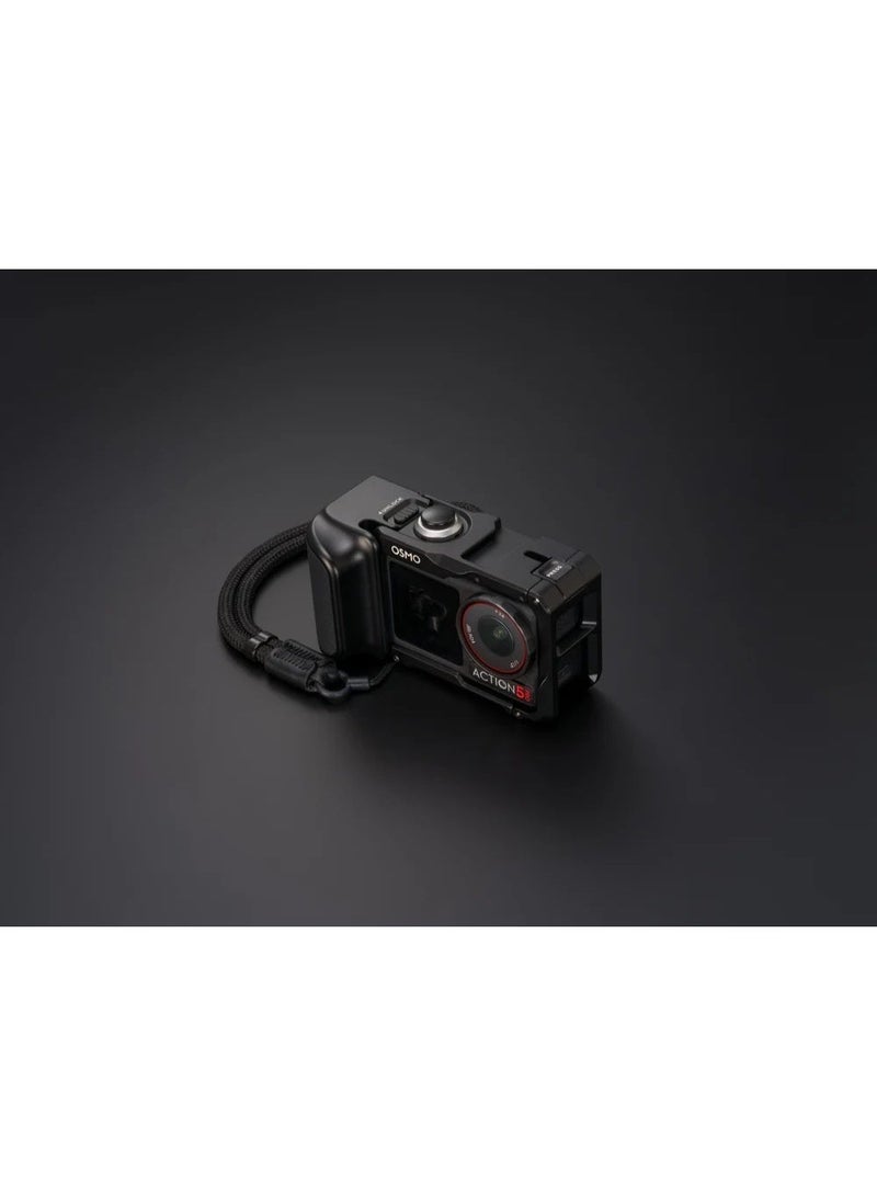 دي جي آي **إطار معدني Osmo Action 5 Pro Street Grip – تحكم مريح باليد اليمنى، تصميم تحرير سريع، حامل Cold Shoe وزر غالق كلاسيكي، لون أسود** - Image 2